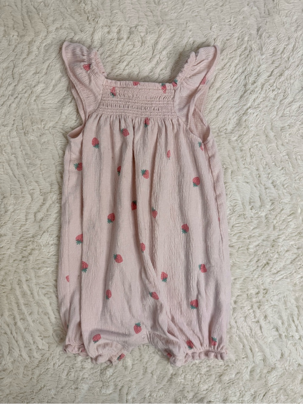 Carter's Pink Strawberry-Print Romper